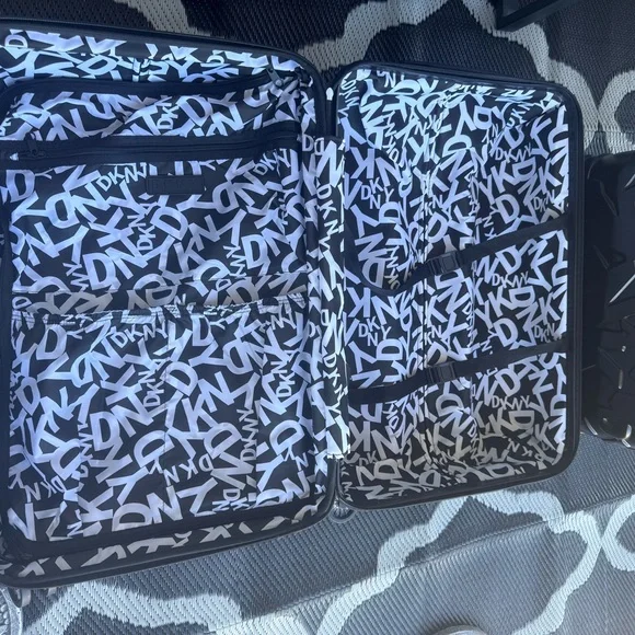 Sleek Black Embossed Suitcase